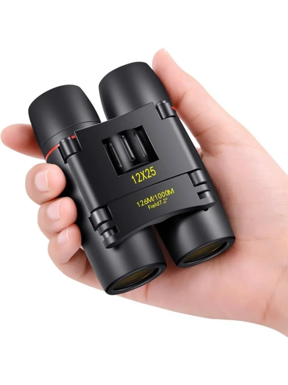 Compact 12x25 Small Pocket Binoculars for Adults - Lightweight, Travel-Friendly